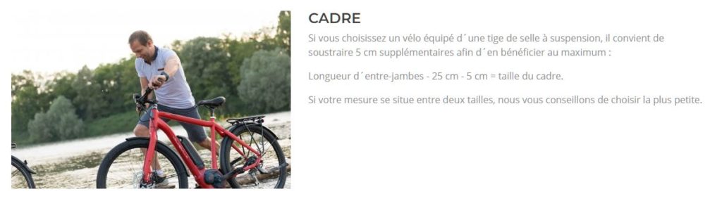 Guide pour les tailles de cadres de la marque vélo de ville